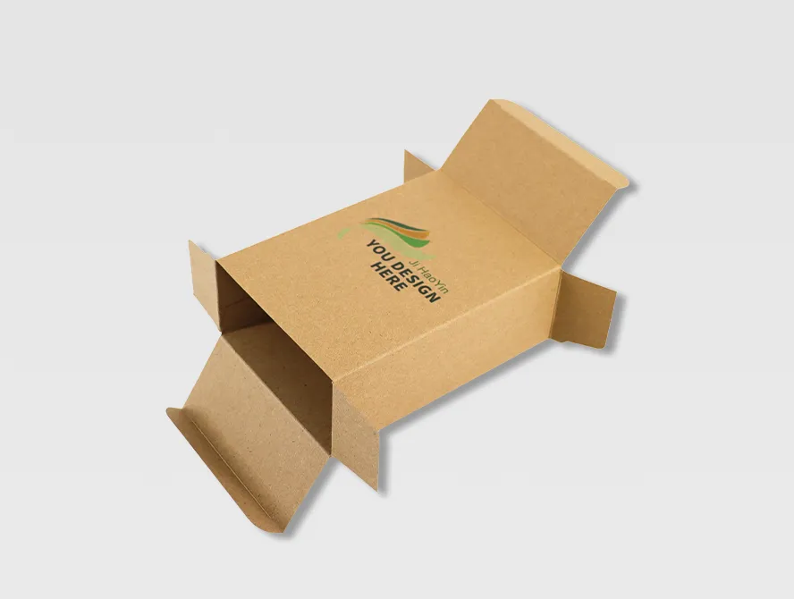 Opened kraft paper box with eco friendly design
