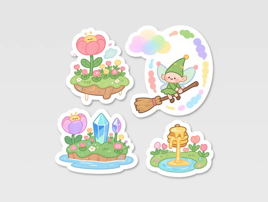 Custom reward stickers with animals and nature scenes