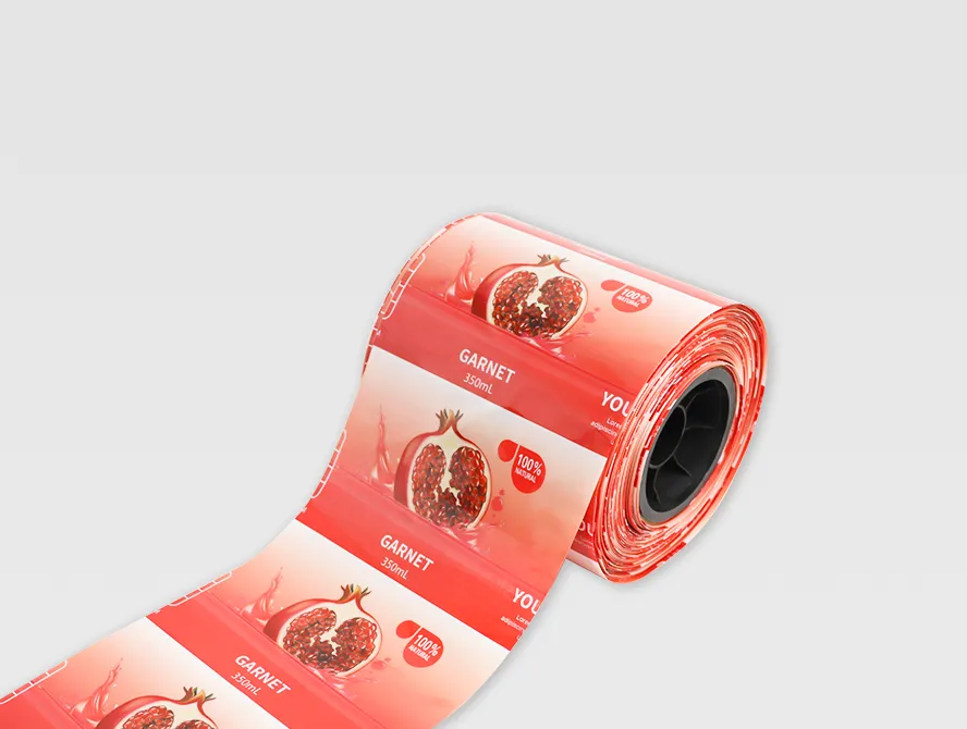 Printed shrink sleeve label roll with fruit graphics