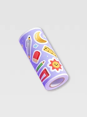 Purple kiss cut sticker roll with fruit illustrations (2)