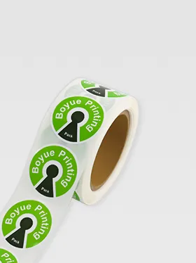 Green custom labels on roll packaging (2)