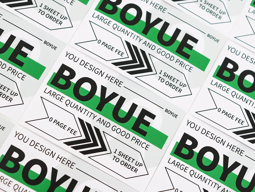 Custom bumper stickers arranged in diagonal layout