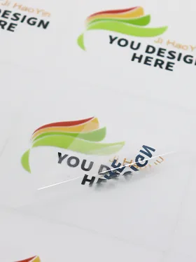 Custom transparent stickers with logo and text (2)