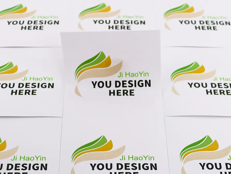 Custom white vinyl sticker sheet with branding