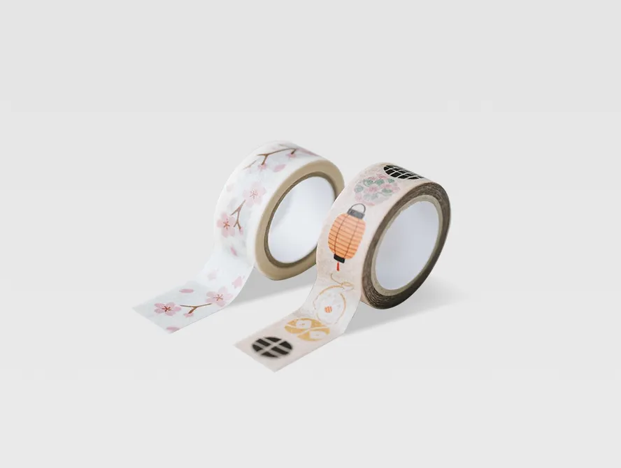 Decorative washi tape with soft pastel designs