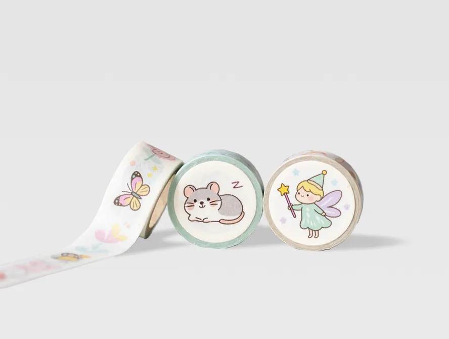 Custom washi tape with printed floral artwork
