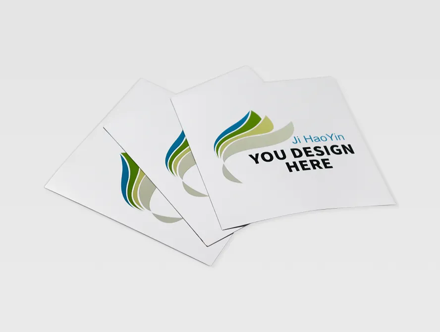 Stacked silver metallic stickers with custom print