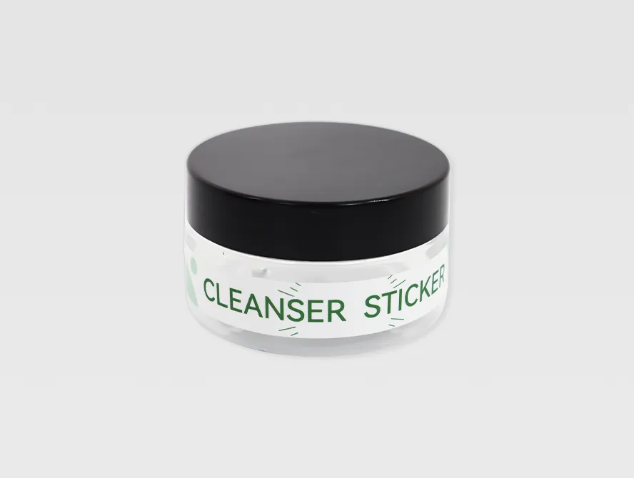 Cleaning cream jar with custom label applied