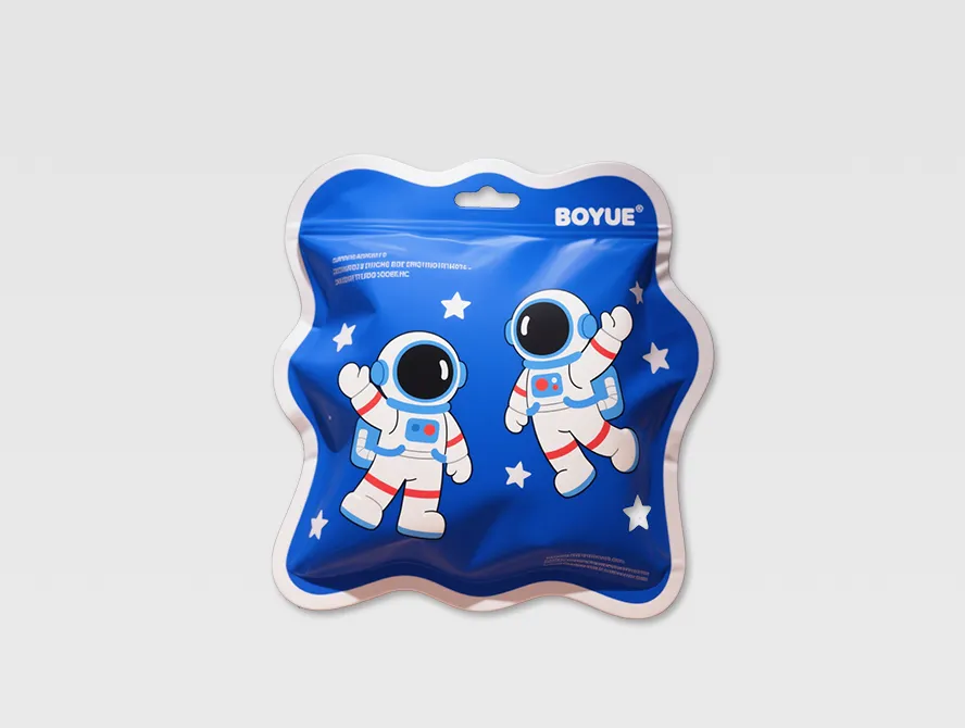 Glossy blue blind bag with animated space characters