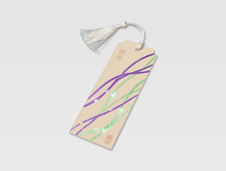 Colorful abstract custom bookmark with ribbon
