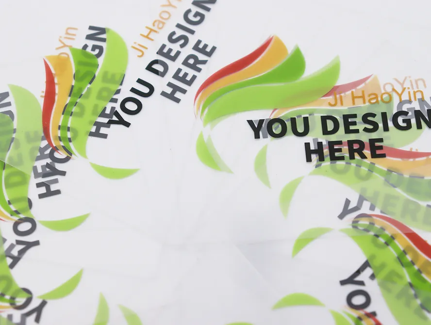 Clear stickers with custom branding on sheet
