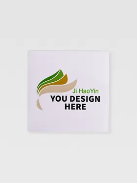 White vinyl sticker with custom logo design (2)