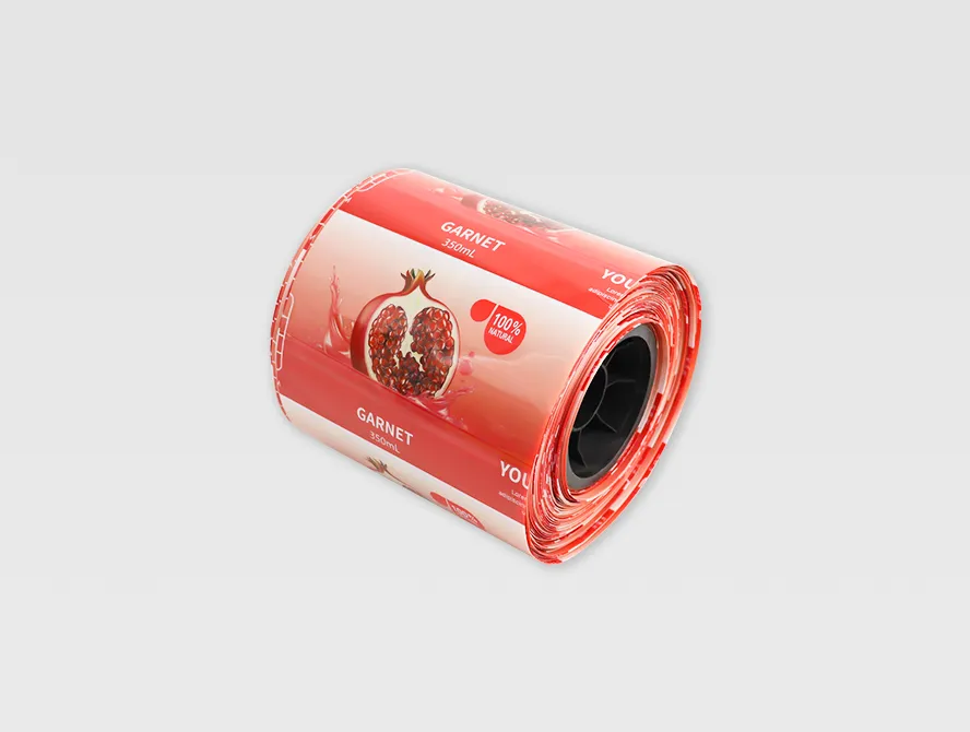 Custom shrink sleeve label roll with red design