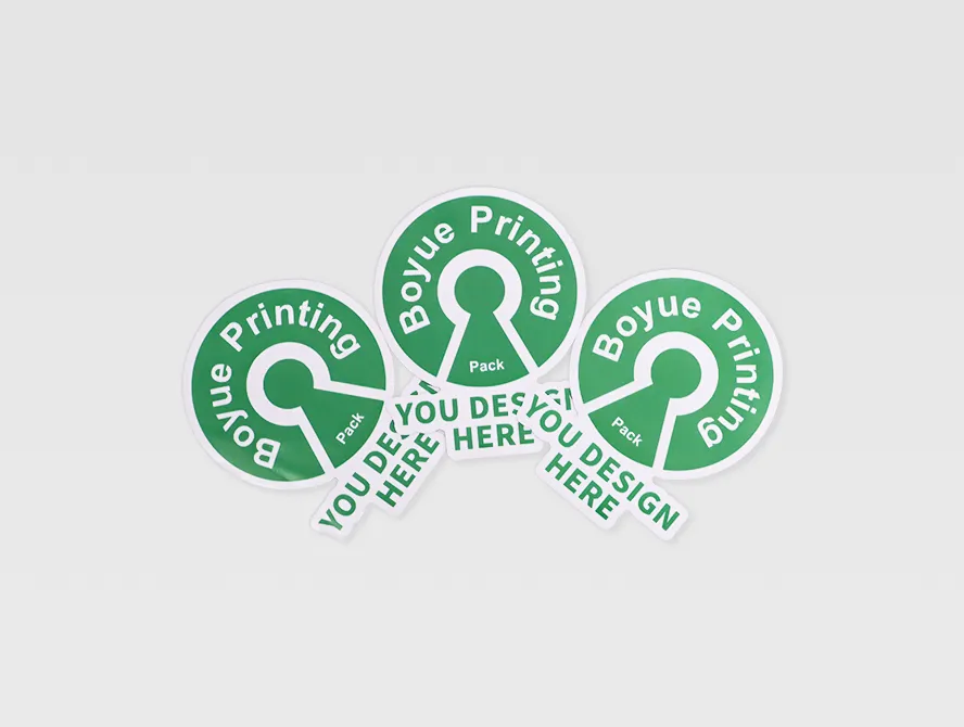 Multiple die cut stickers with rounded design