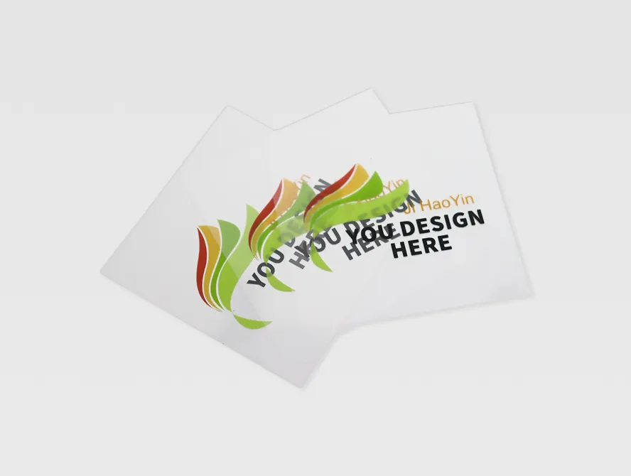 Stacked transparent stickers with colorful design