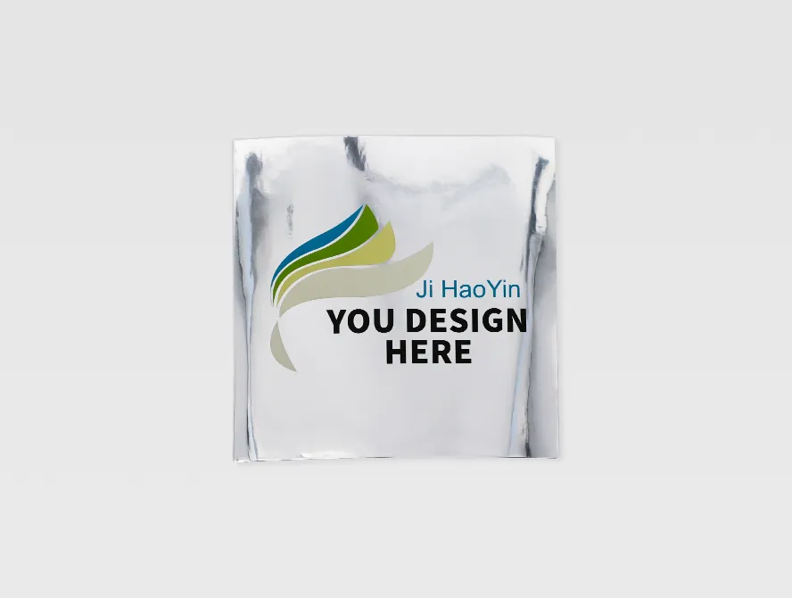Silver metallic vinyl stickers with custom logo