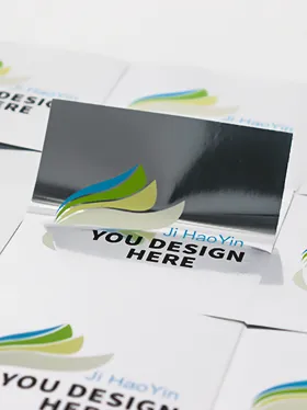 Reflective silver metallic vinyl stickers with text (2)
