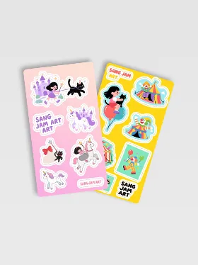 Animal themed custom sticker sheets in pastel colors (2)