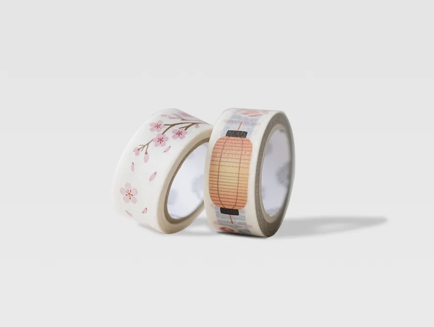 Custom washi tape rolls with cute illustrations