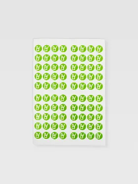 Custom sticker sheets with green circular labels (2)