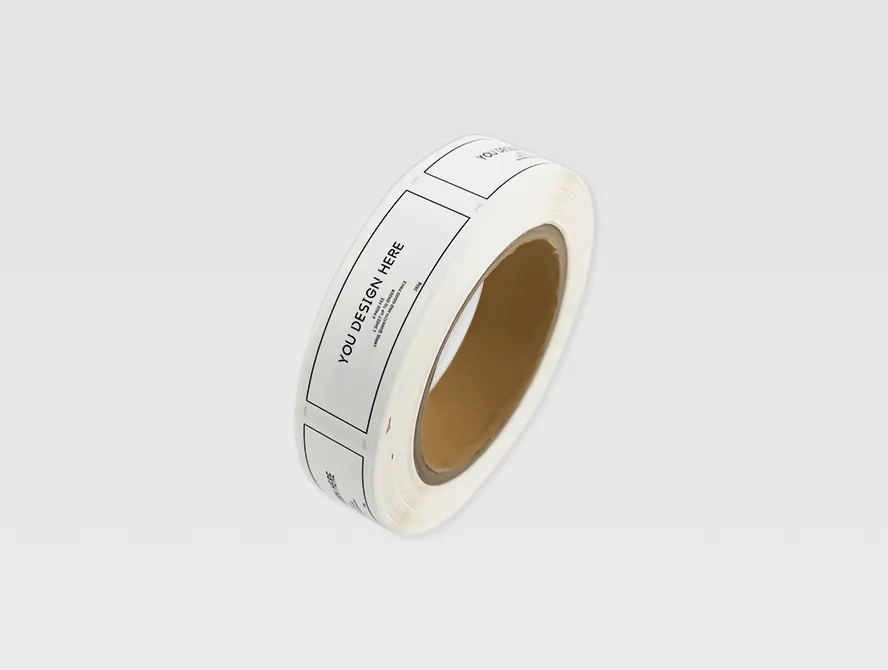 Side view of printed jar label roll