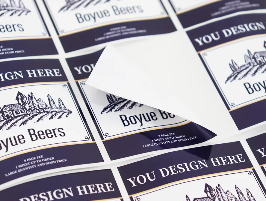 Beer label sheet with traditional brewery design