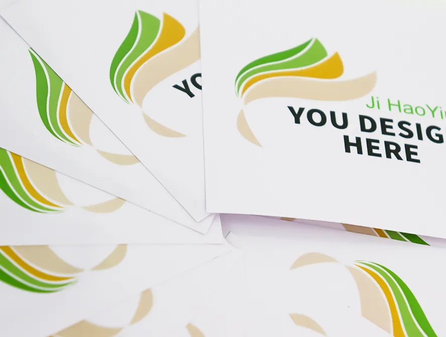 White vinyl stickers arranged in swirl layout
