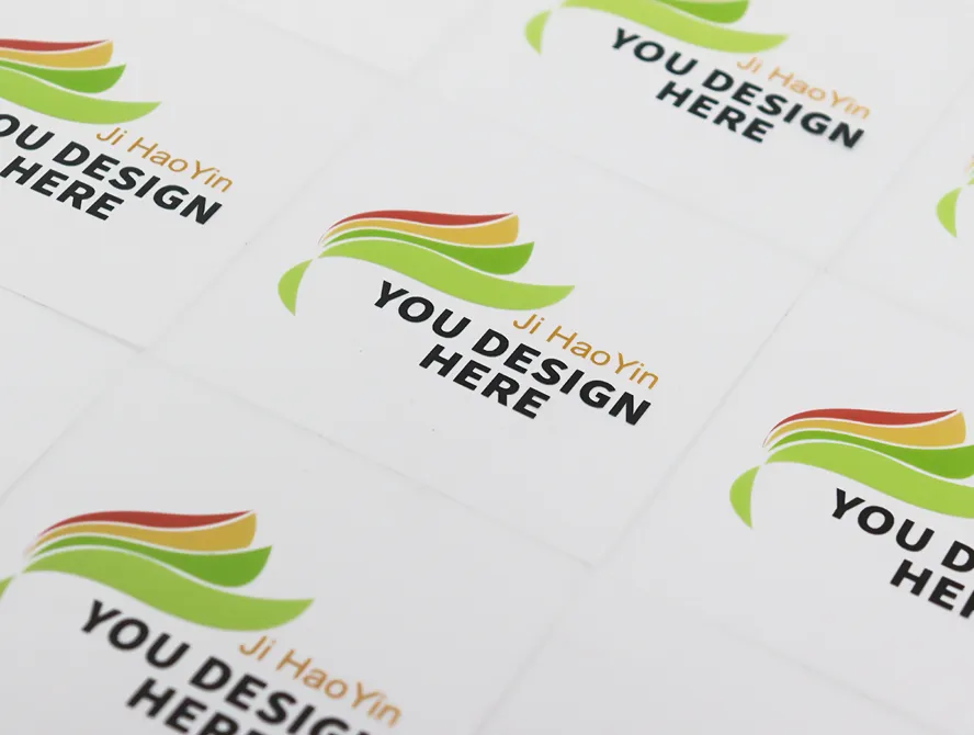 Transparent stickers on sheet with custom print