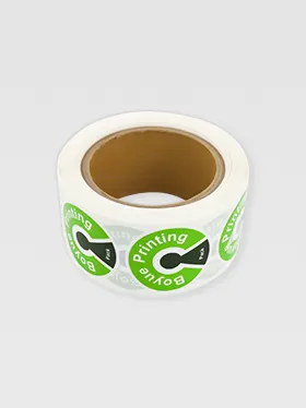 Custom roll labels with green logo design (2)