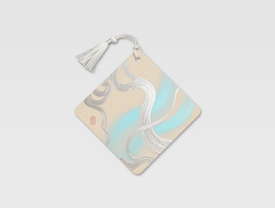 Holographic custom bookmark with wavy design