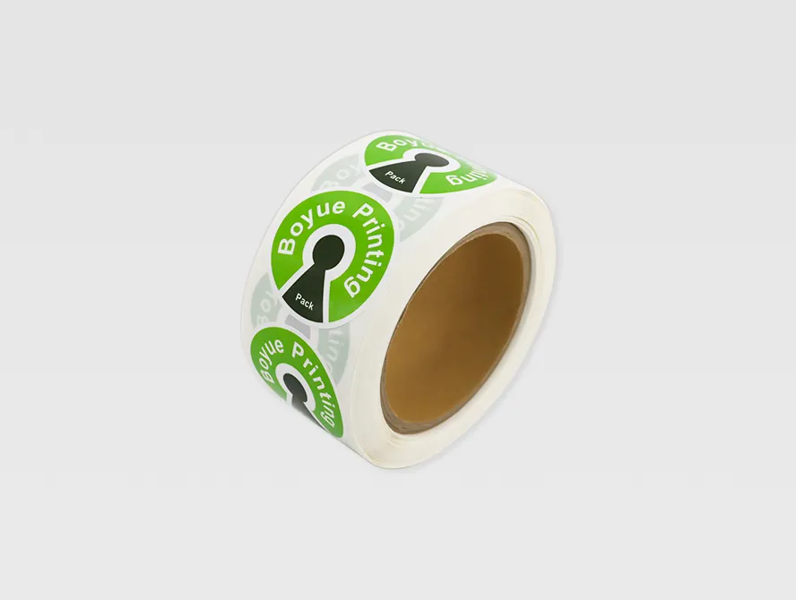 Eco friendly custom roll labels on white background