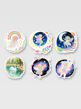 Galaxy themed custom reward stickers in circular shape (2)