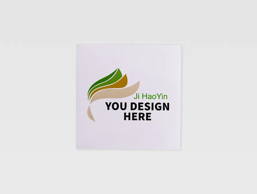 White vinyl sticker with custom logo design