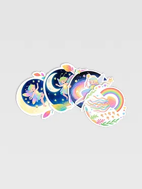 Cute spiral and planet reward stickers with glossy finish (2)