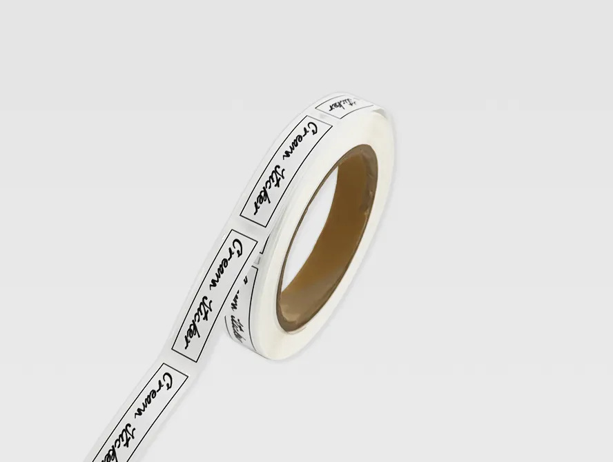 Printed face cream label roll in minimalist style