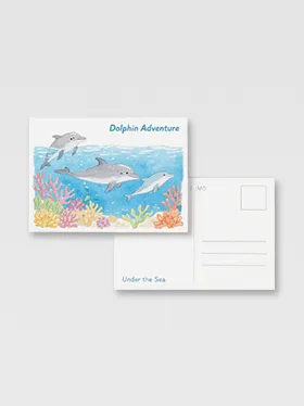 Colorful beach custom postcard with ocean scene (2)