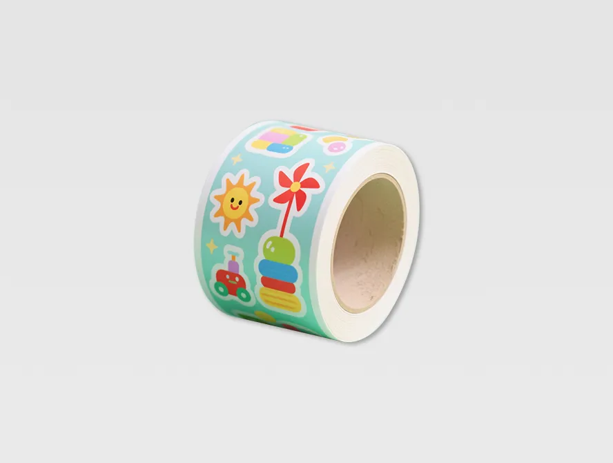 Kiss cut sticker roll with cute and playful icons