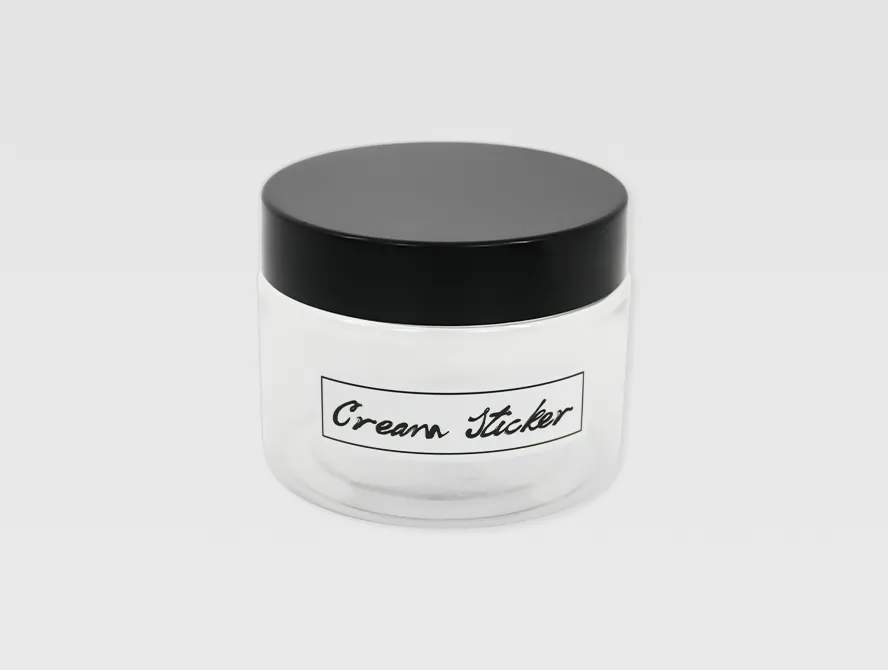 Face cream jar with applied custom label