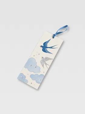Elegant custom bookmark with blue feather artwork (2)