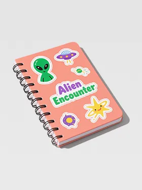 Pink sticker book with cactus and donut illustrations (2)