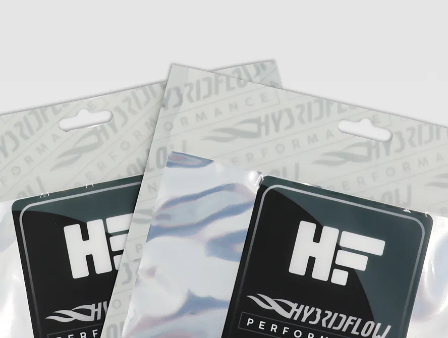 Set of branded silver smell proof mylar bags with hang hole