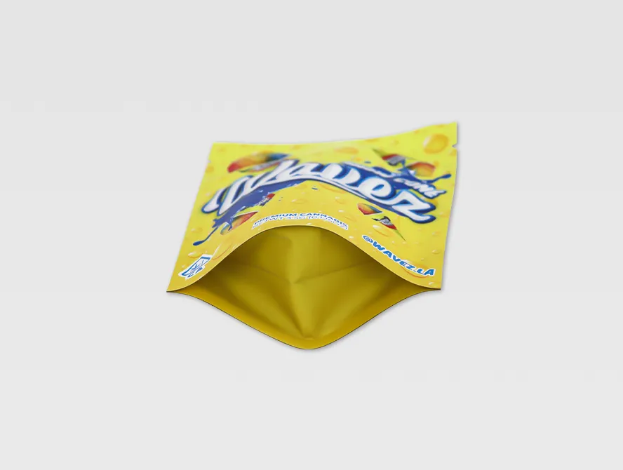 Open top view of child resistant snack pouch