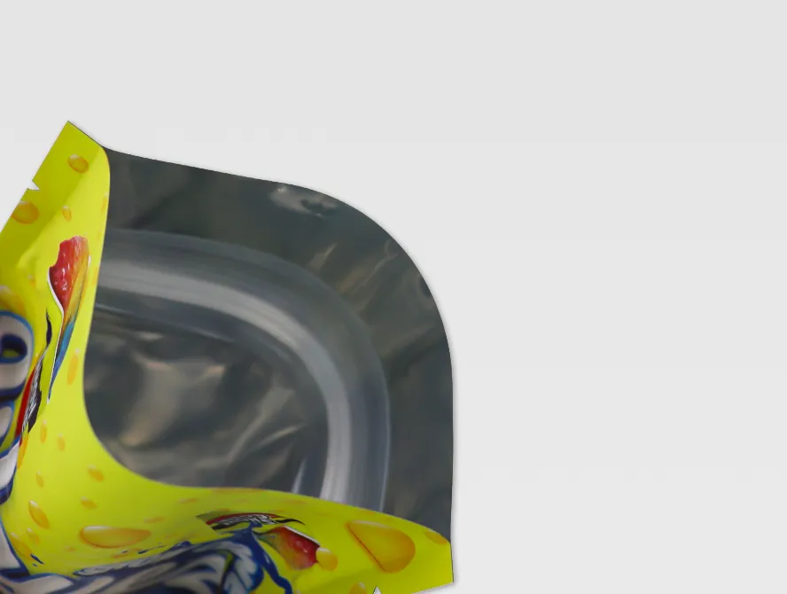 Interior view of silver lined child proof mylar bag