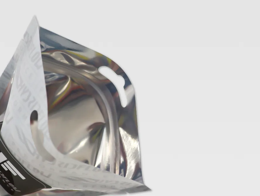 Open view of silver laminated smell proof mylar pouch