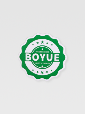 Single circular boyue sticker for brand identity use (2)