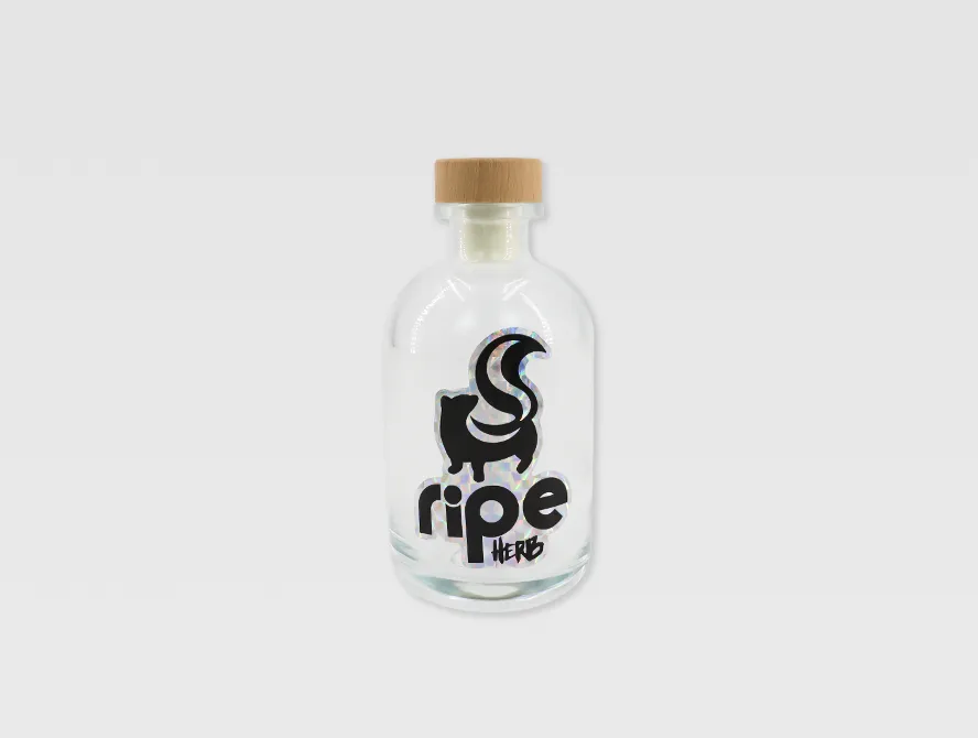 Custom glitter sticker applied to water bottle for decorative use