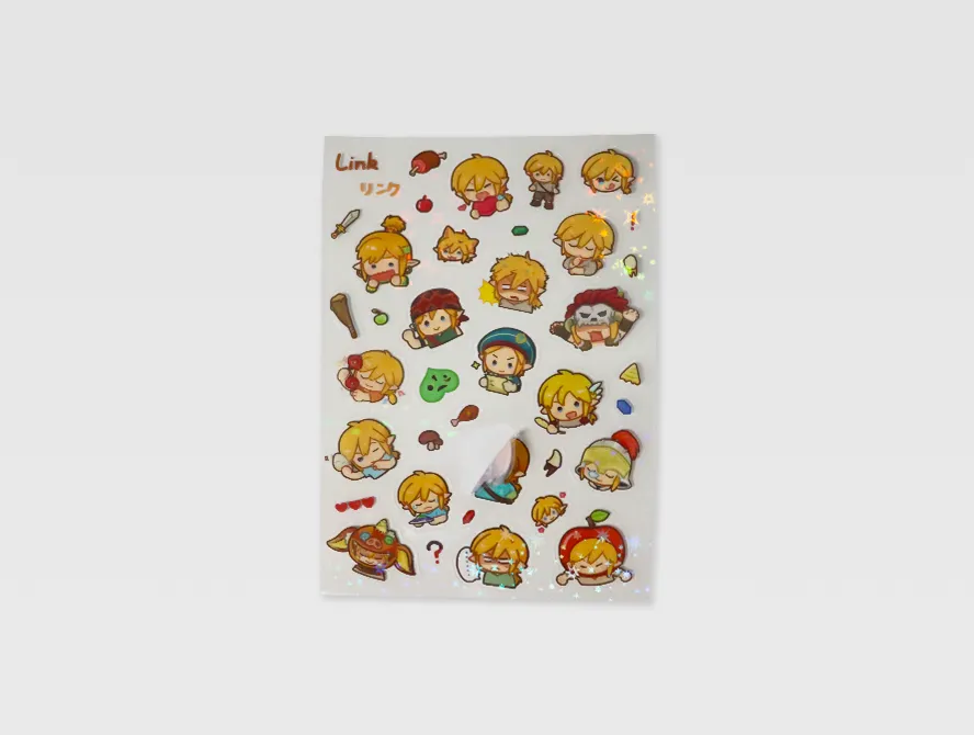 Full view of food themed transparent kiss cut sticker sheet