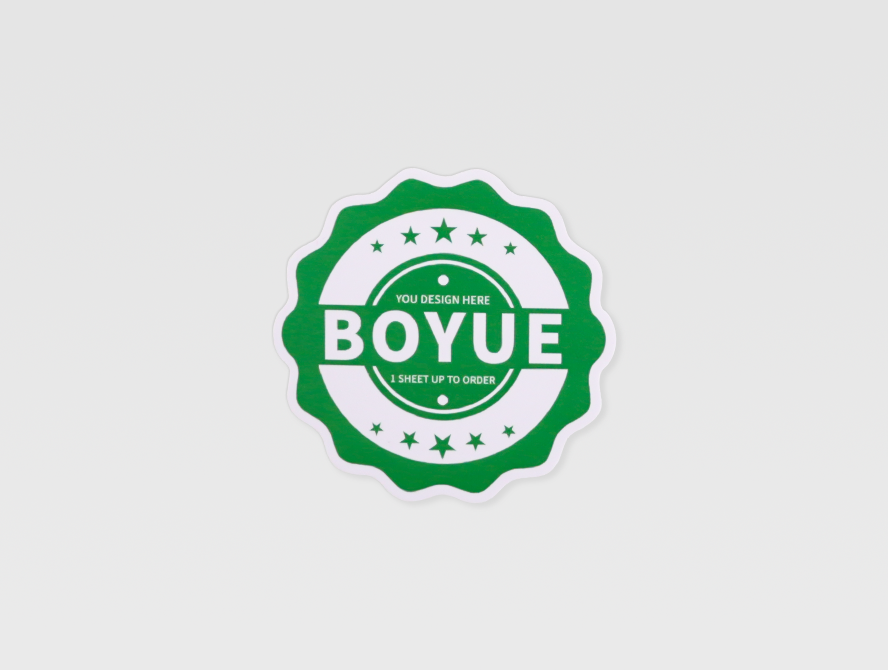 Single circular boyue sticker for brand identity use