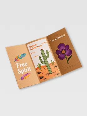 Brown custom brochure with abstract art and modern illustration layout (2)