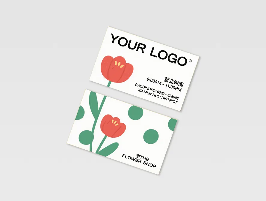 Playful business card design with fruit illustrations